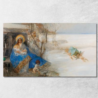 Madonna And Child Surrounded By Angels Eduard Veith evt13 canvas print 