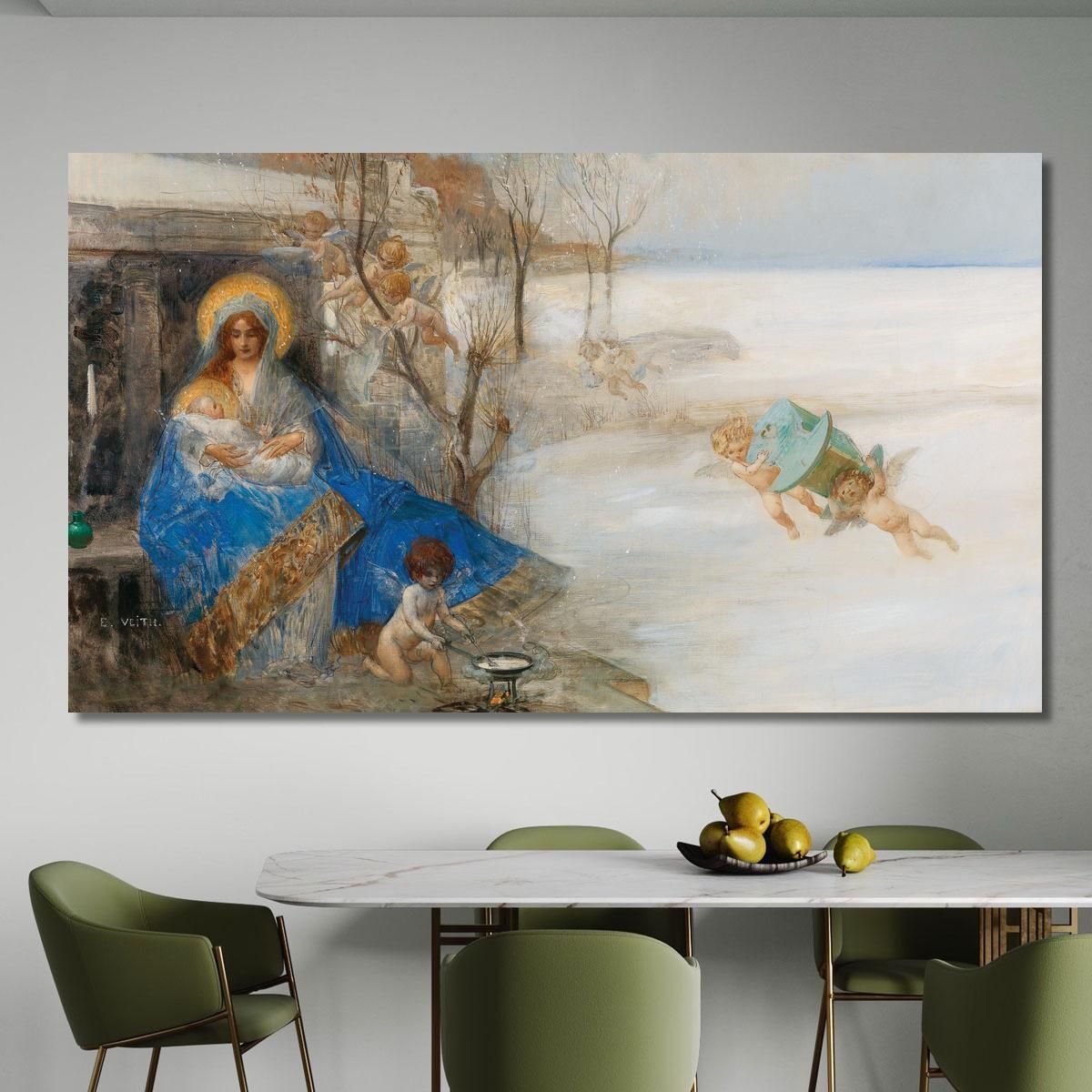 Madonna And Child Surrounded By Angels Eduard Veith evt13 canvas print 