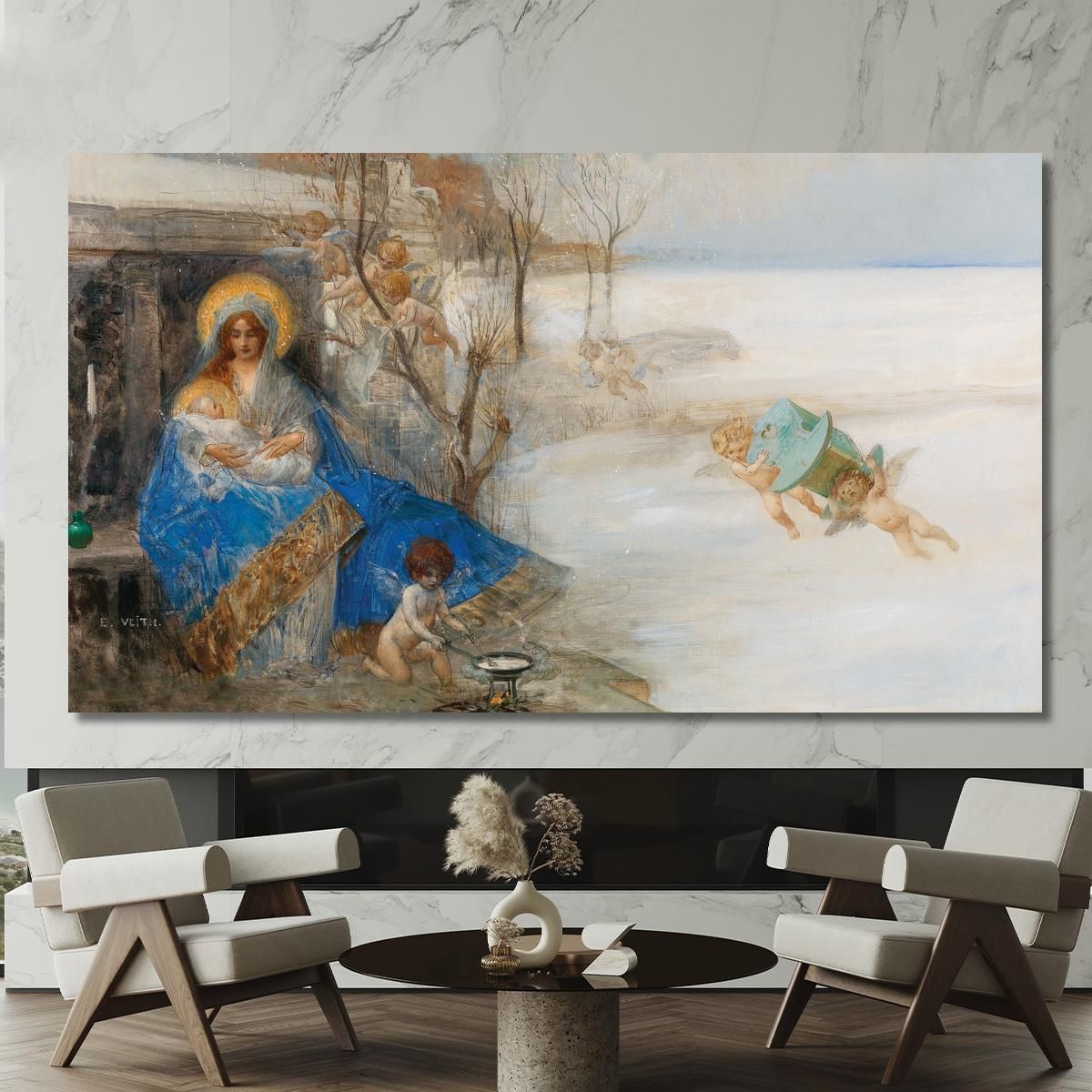 Madonna And Child Surrounded By Angels Eduard Veith evt13 canvas print 