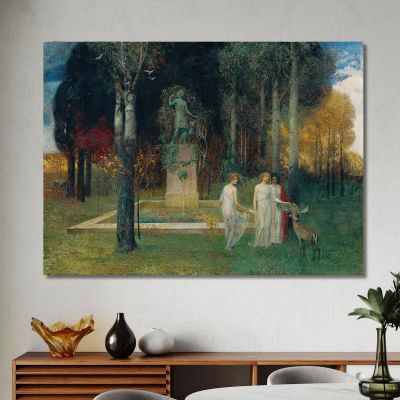 Nymphs At The Fountain Eduard Veith evt16 canvas print 