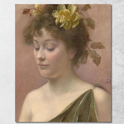 Portrait Of A Young Woman Eduard Veith evt17 canvas print 