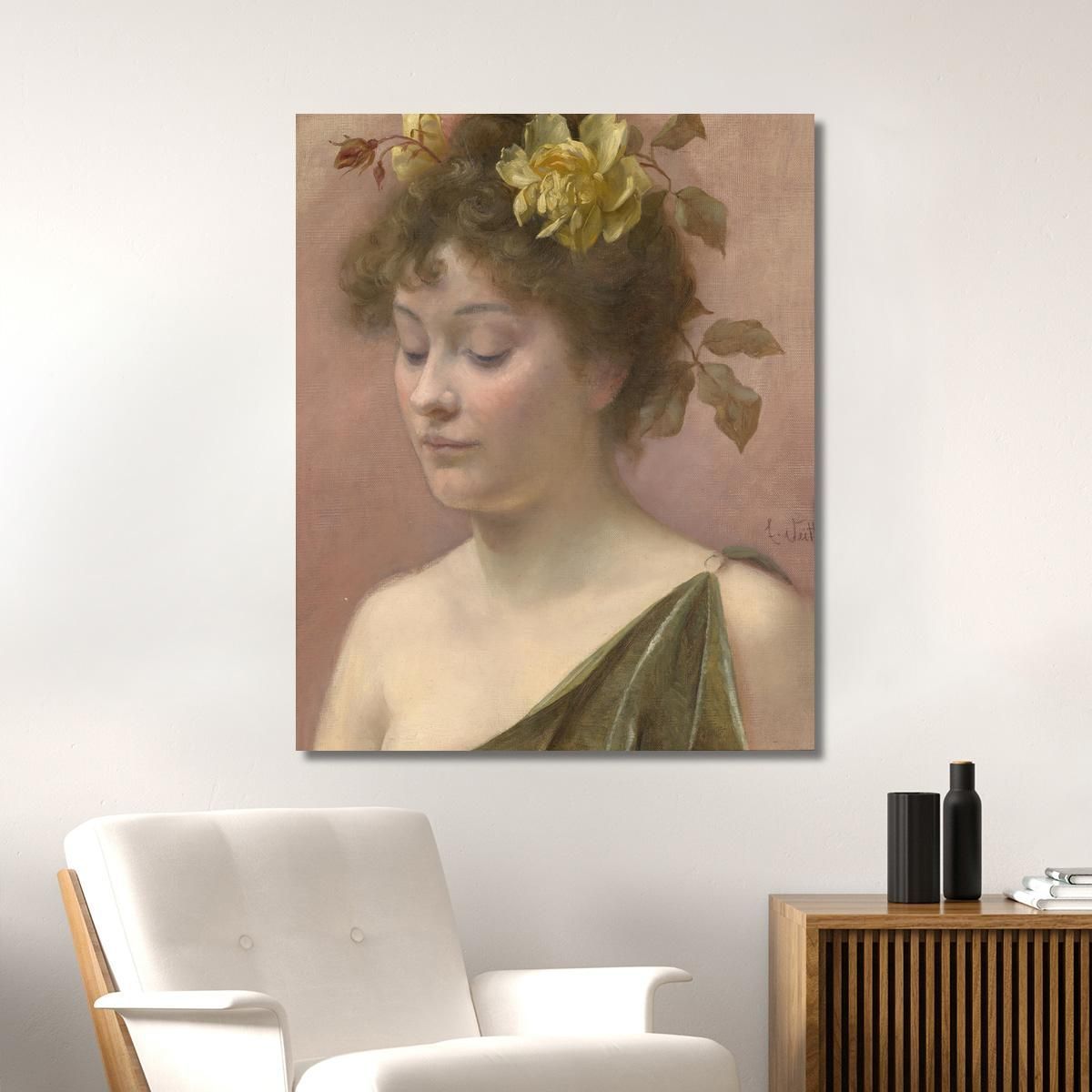 Portrait Of A Young Woman Eduard Veith evt17 canvas print 