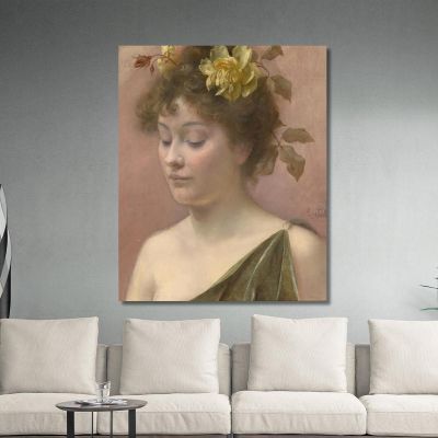 Portrait Of A Young Woman Eduard Veith evt17 canvas print 