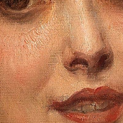 Portrait Of A Young Woman In A Red Dress Eduard Veith evt18 canvas print