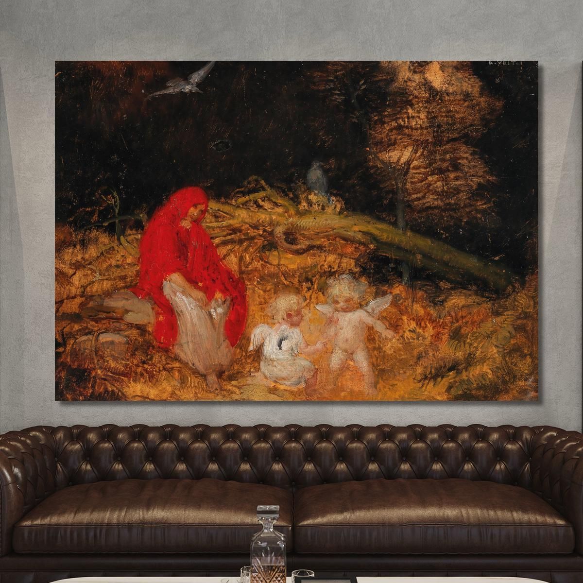 Forest Woman And Amorettes Eduard Veith evt32 canvas print 