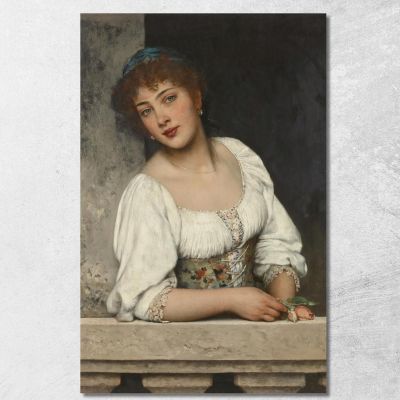 Girl At The Window Eugen von Blaas evb33 canvas print 