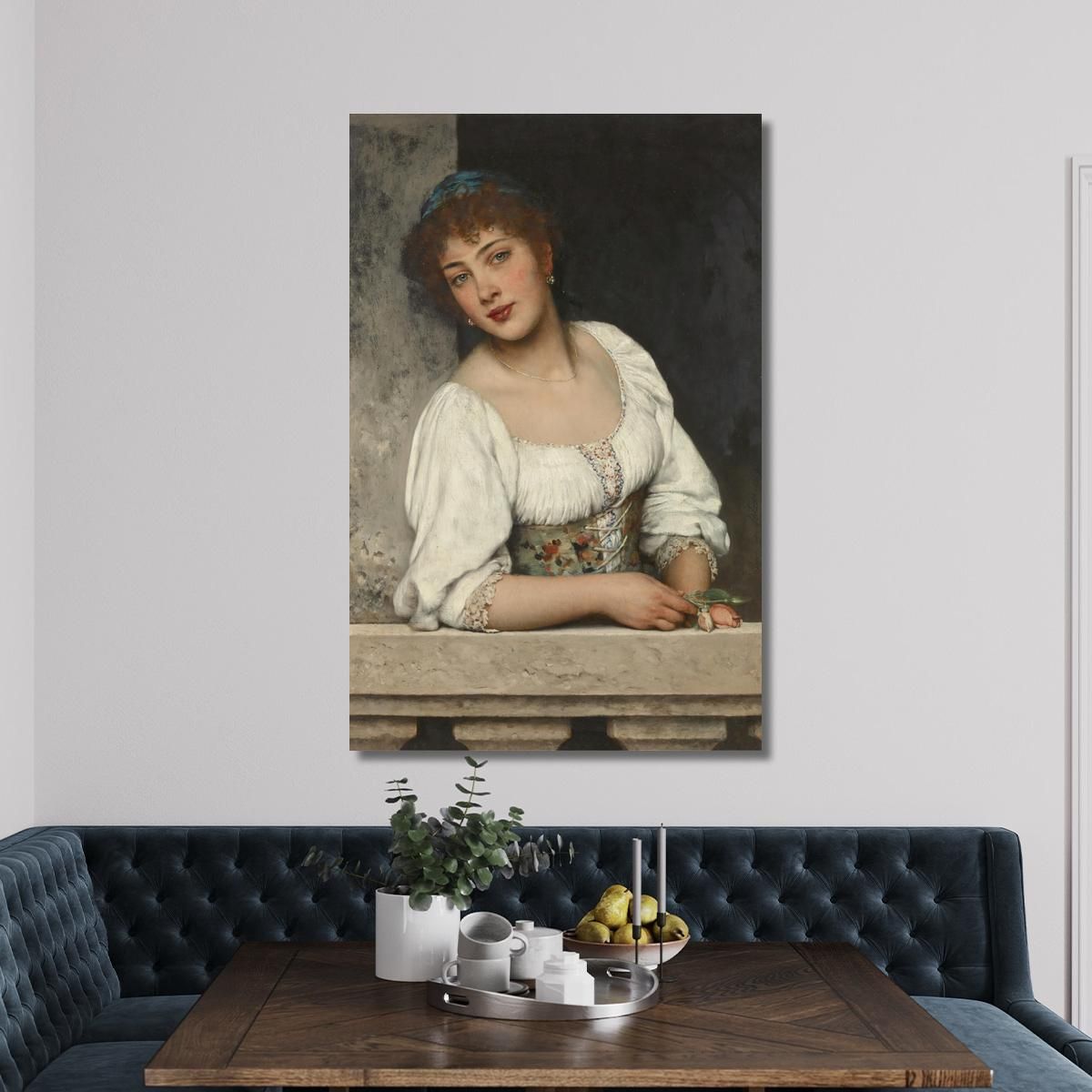 Girl At The Window Eugen von Blaas evb33 canvas print 