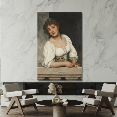 Girl At The Window Eugen von Blaas evb33 canvas print 