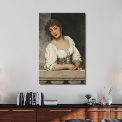 Girl At The Window Eugen von Blaas evb33 canvas print 