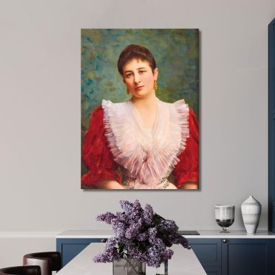 Portrait Of Olga Sardegna Daverio Eugen von Blaas evb55 canvas print 