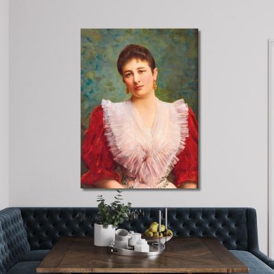 Portrait Of Olga Sardegna Daverio Eugen von Blaas evb55 canvas print 