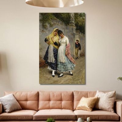 The Flirtation Eugen von Blaas evb64 canvas print 