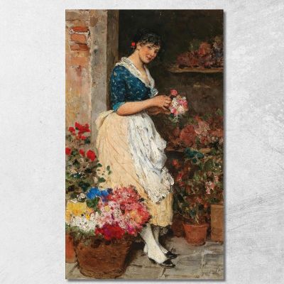 Venezianisches Blumenmädchen Eugen von Blaas evb76 canvas print