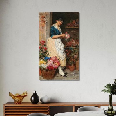 Venezianisches Blumenmädchen Eugen von Blaas, evb76 canvas print