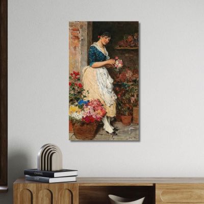 Venezianisches Blumenmädchen Eugen von Blaas evb76 canvas print 