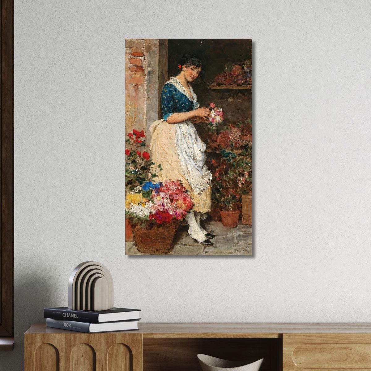 Venezianisches Blumenmädchen Eugen von Blaas evb76 canvas print 
