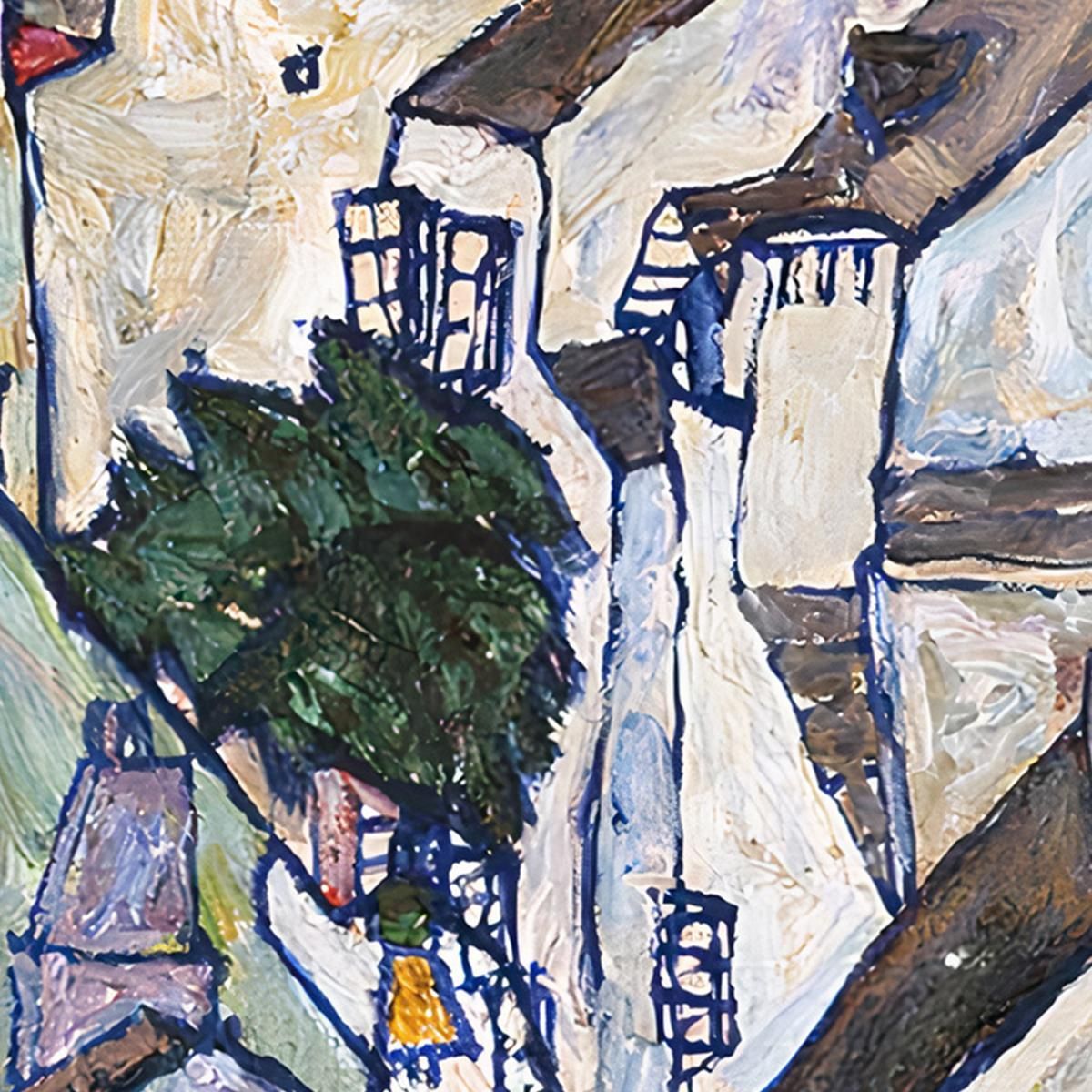 Town Among Greenery (The Old City Iii) Egon Schiele esh7 canvas print