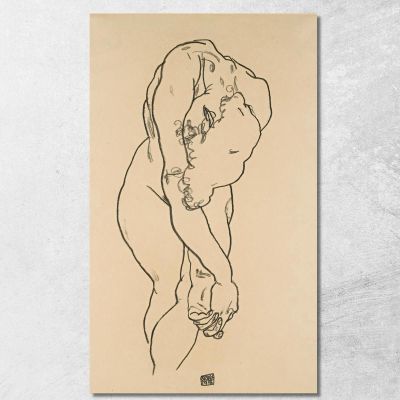 Bending Woman With Head Bowed And Crossed Hands Egon Schiele esh20 canvas print 