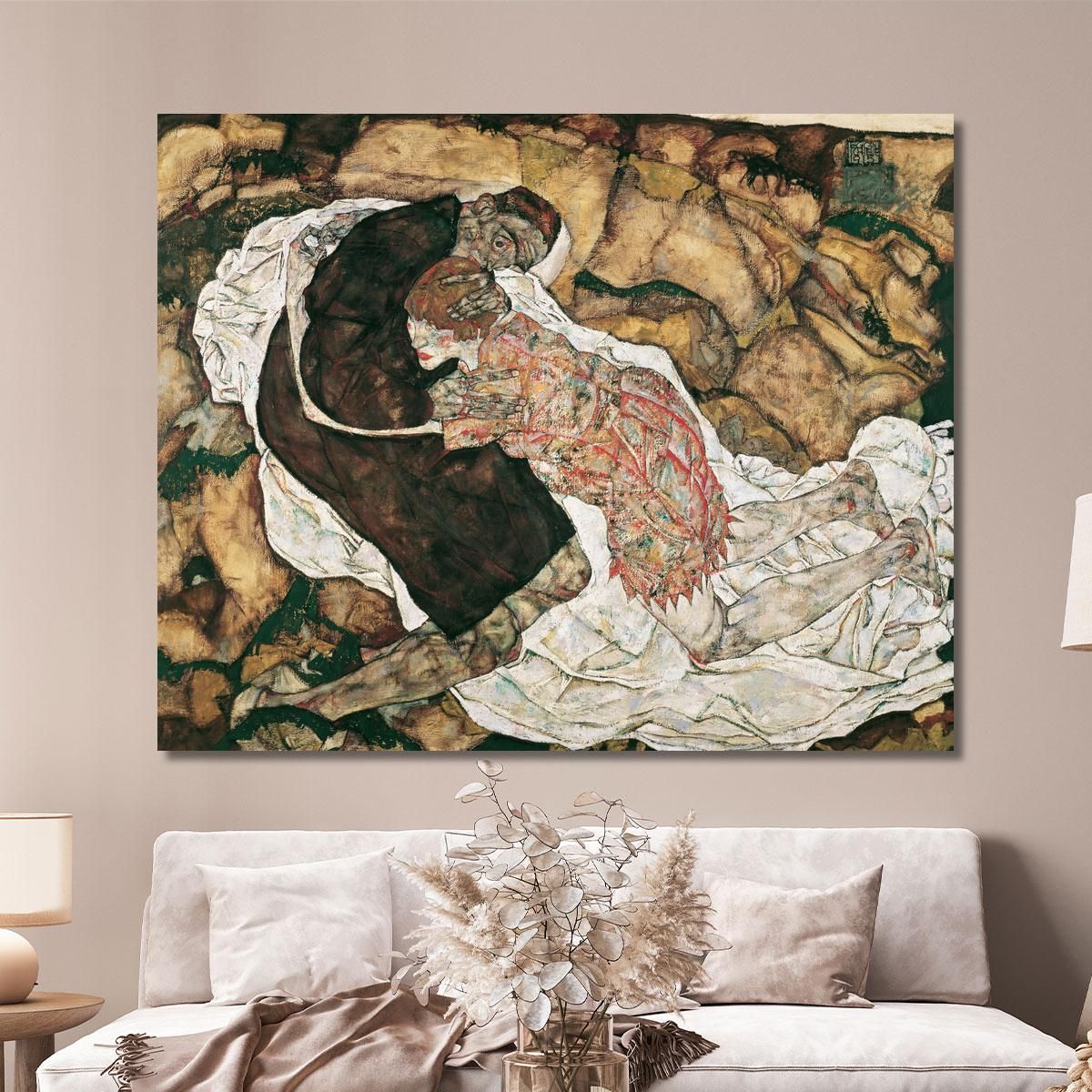 Death And Girl Egon Schiele esh40 canvas print 