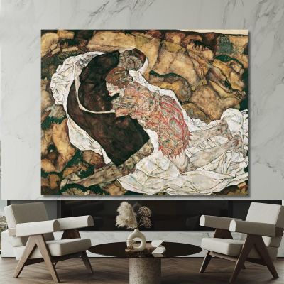 Death And Girl Egon Schiele esh40 canvas print 