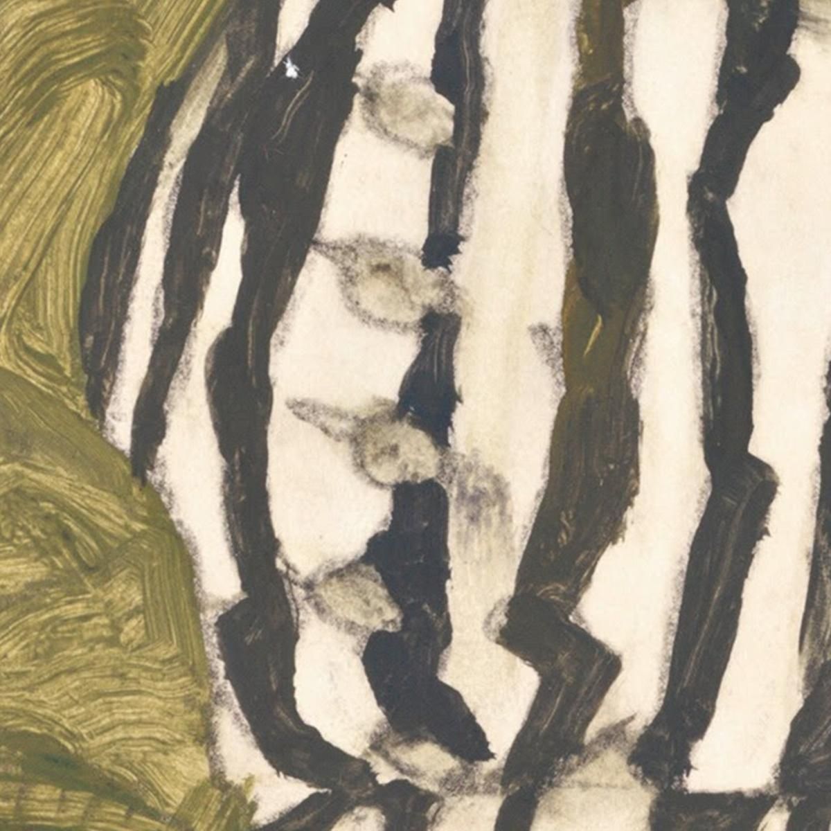 Edith With Striped Dress Sitting Egon Schiele esh46 canvas print