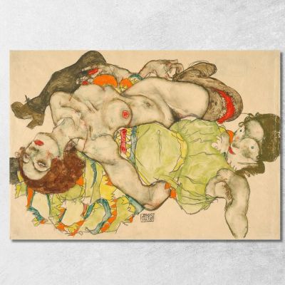 Female Lovers Egon Schiele esh50 canvas print 