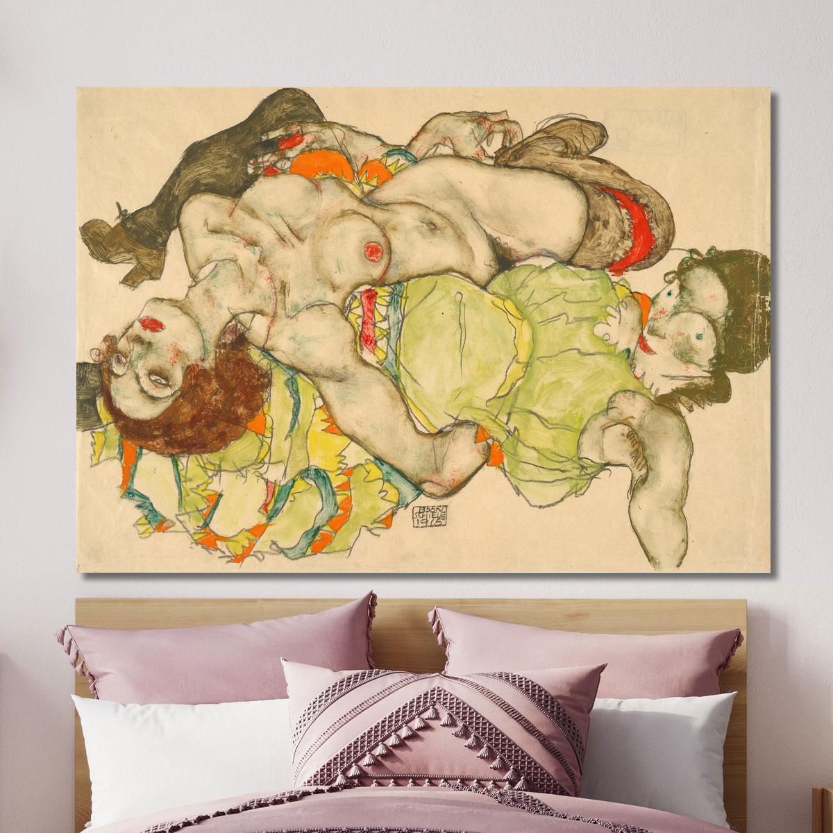 Female Lovers Egon Schiele esh50 canvas print 