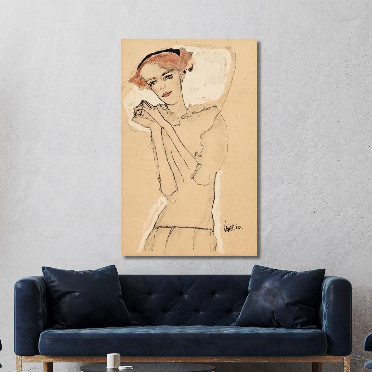 Female Portrait Iii Egon Schiele esh58 canvas print 