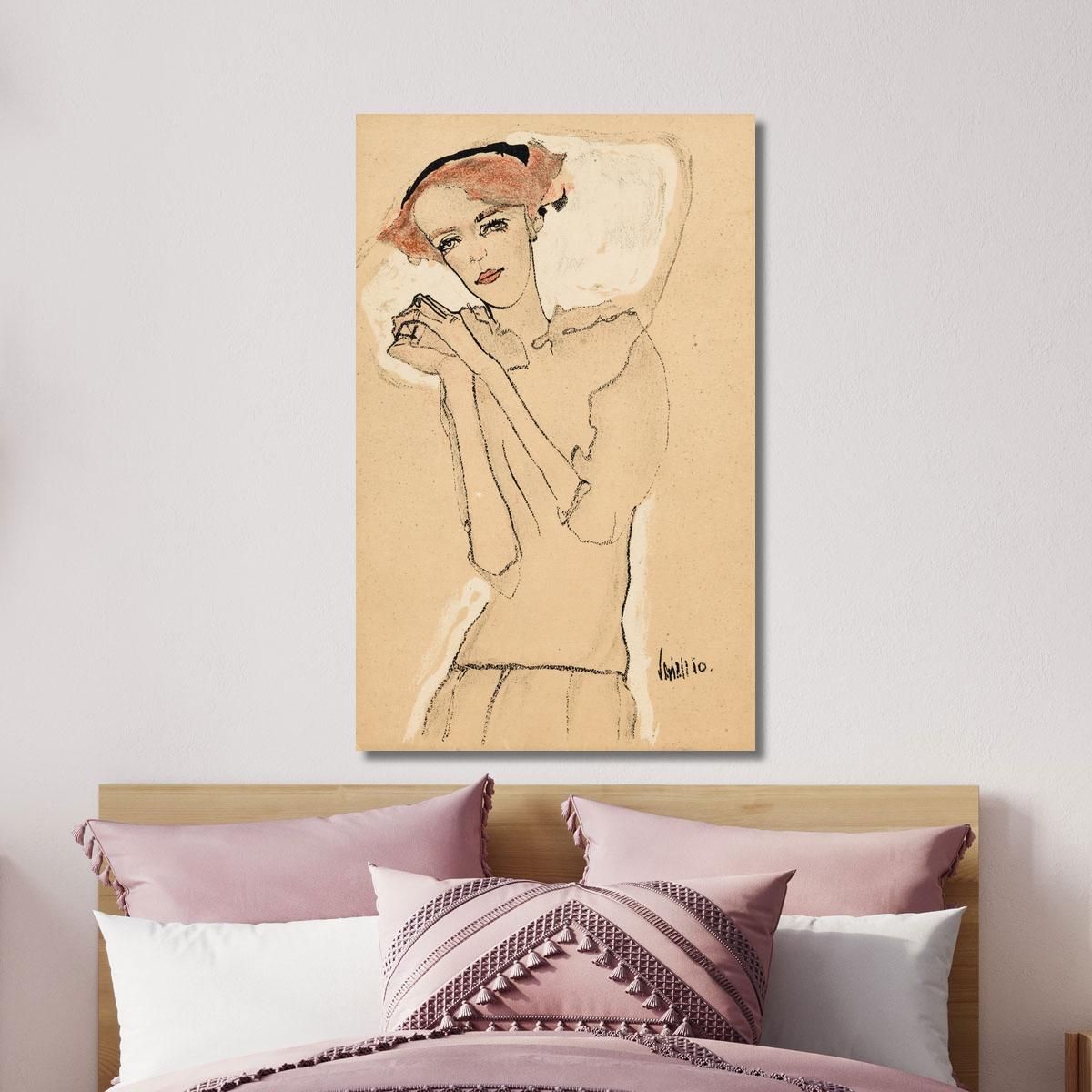 Female Portrait Iii Egon Schiele esh58 canvas print 