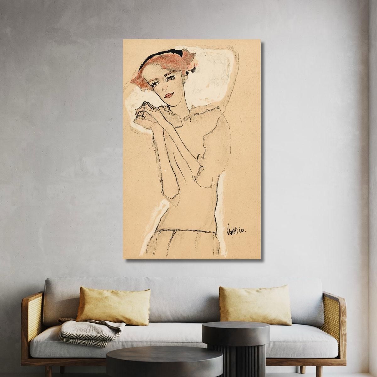 Female Portrait Iii Egon Schiele esh58 canvas print 