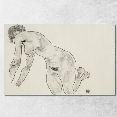 Crouching Female Nude Egon Schiele esh67 canvas print 