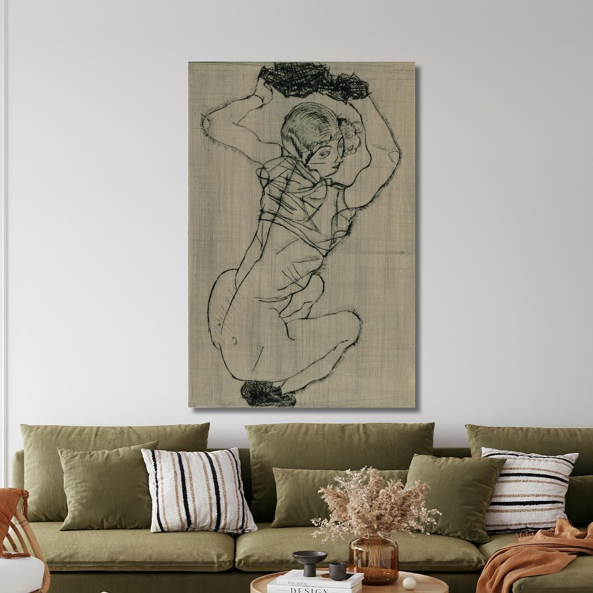 Crouching Egon Schiele esh74 canvas print 