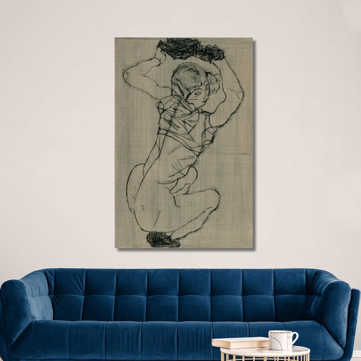 Crouching Egon Schiele esh74 canvas print 