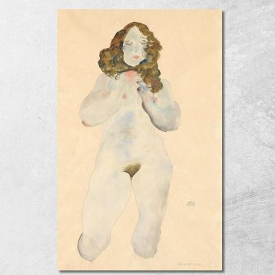 Kneeling Female Nude Egon Schiele esh79 canvas print 
