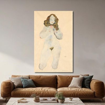 Kneeling Female Nude Egon Schiele esh79 canvas print 