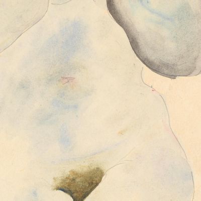 Kneeling Female Nude Egon Schiele esh79 canvas print