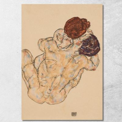 Man And Woman Embracing Egon Schiele esh93 canvas print 