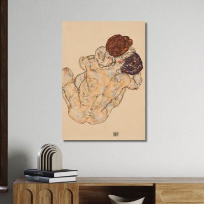 Man And Woman Embracing Egon Schiele esh93 canvas print 