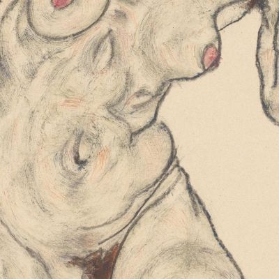 Nude In Black Stockings Egon Schiele esh107 canvas print