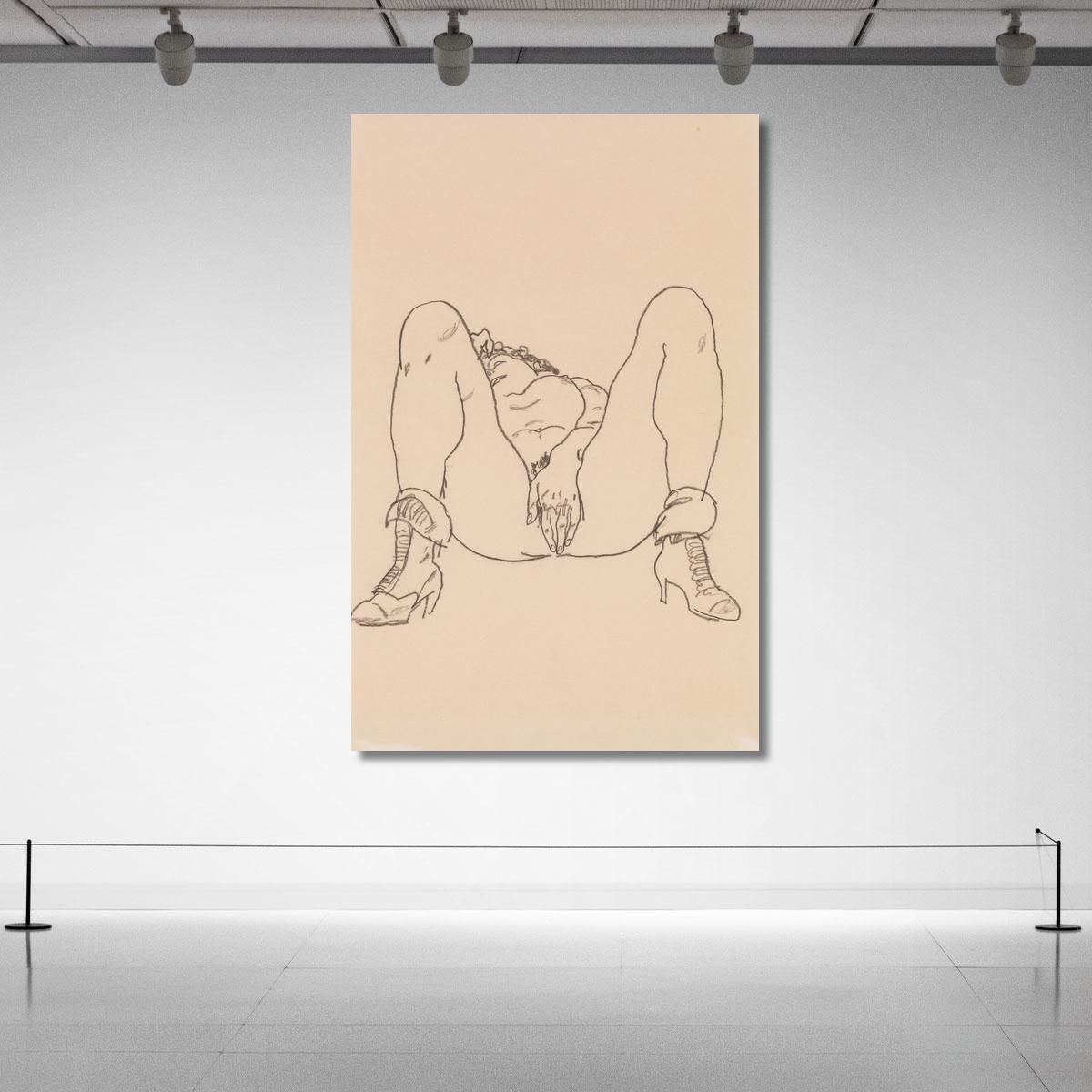 Reclining Nude With Boots Egon Schiele esh133 canvas print 