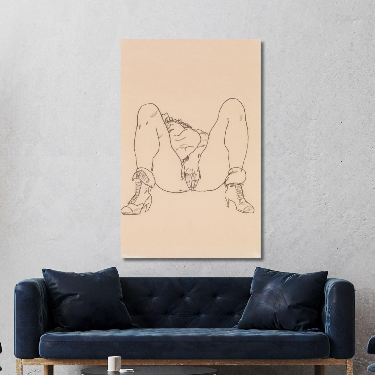 Reclining Nude With Boots Egon Schiele esh133 canvas print 