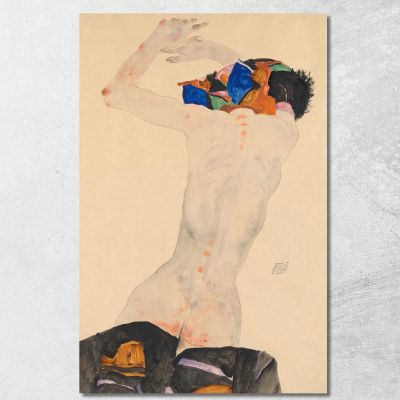 Reclining Nude With Colorful Cloth Egon Schiele esh140 canvas print 