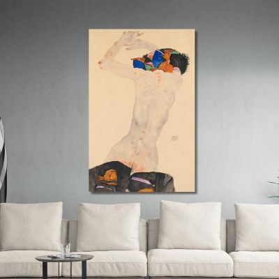Reclining Nude With Colorful Cloth Egon Schiele esh140 canvas print 