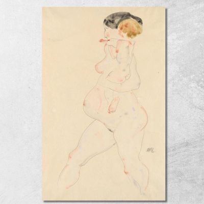 Pregnant Woman With Child In Her Arms Egon Schiele esh143 canvas print 