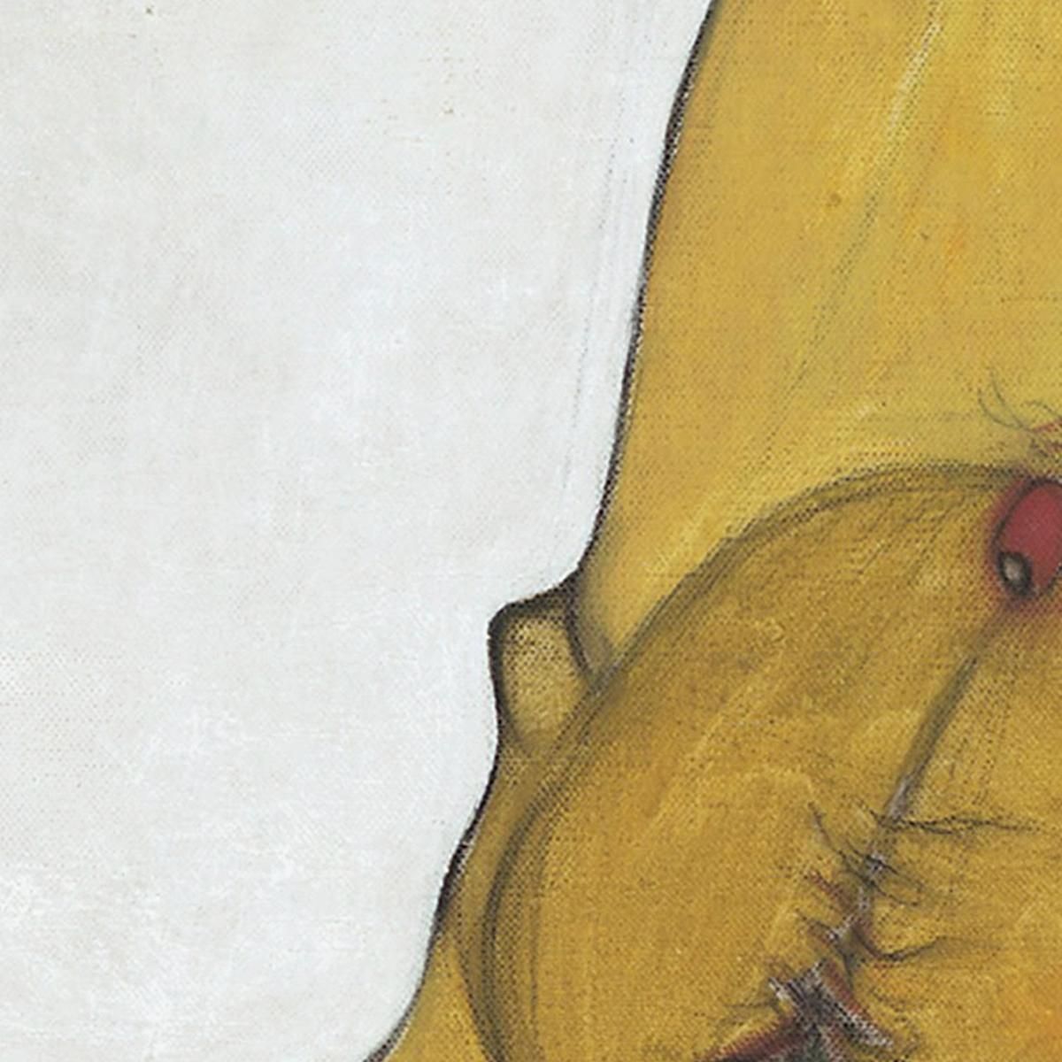 Seated Male Nude Self-Portrait Egon Schiele esh145 canvas print