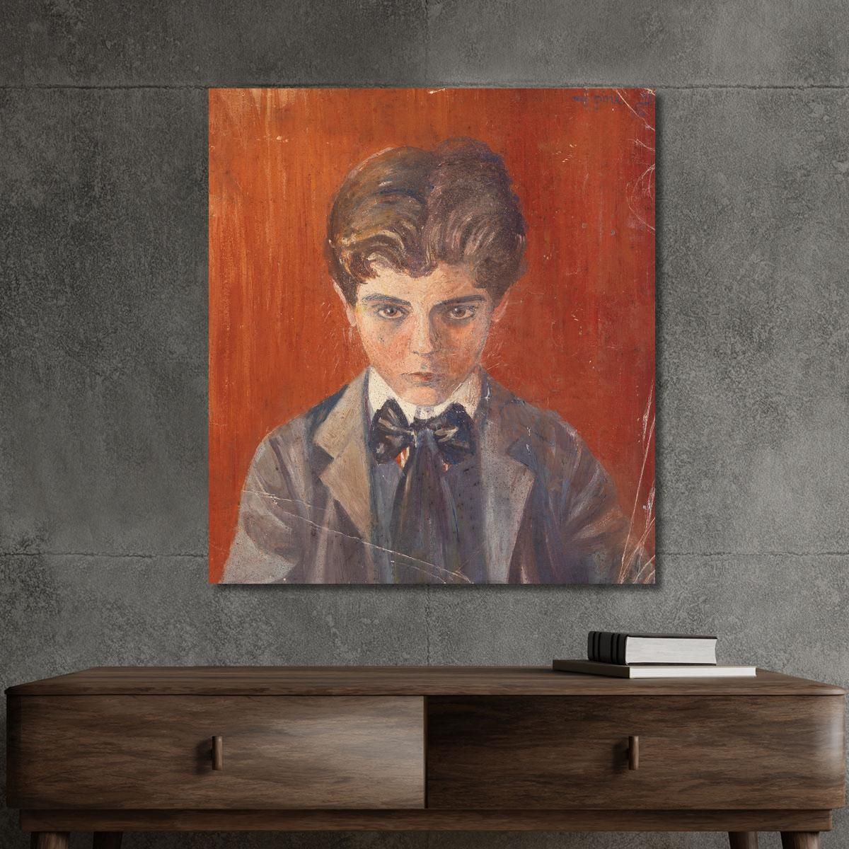 Self-Portrait Before Red Background Egon Schiele esh150 canvas print 