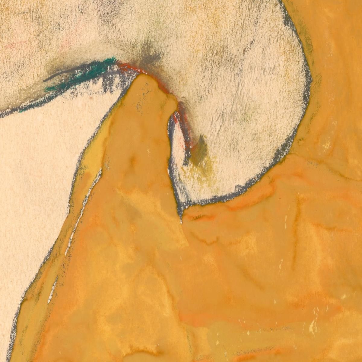 Self-Portrait In Yellow Vest Egon Schiele esh154 canvas print