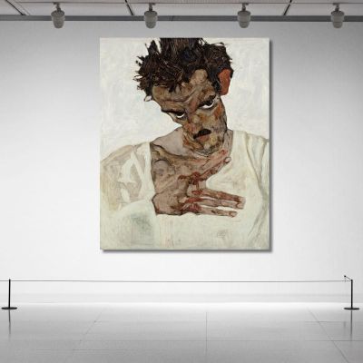 Self-Portrait With Lowered Head Egon Schiele esh157 canvas print 