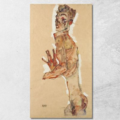 Self-Portrait With Splayed Fingers Egon Schiele esh158 canvas print 