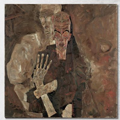 Self-Seer Ii (Death And Man) Egon Schiele esh162 canvas print 